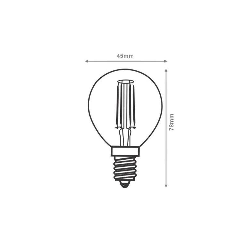 Ampoule LED E14 4W Filament Dimmable G45 - Blanc Chaud 2300K - 3500K - SILAMP-4