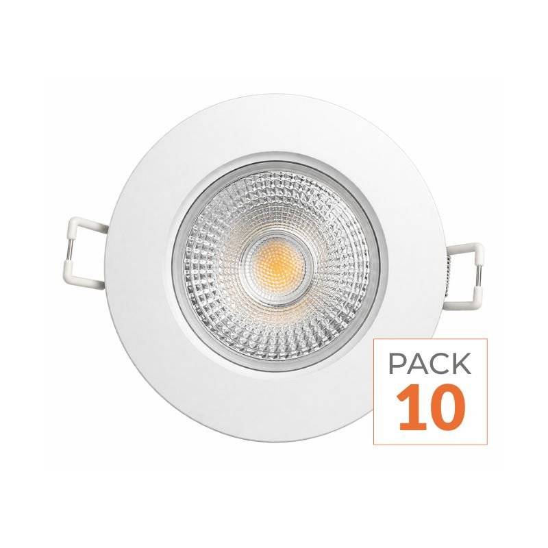 Pack de 10 - Spot LED Encastrable Étanche Rond 5W Blanc - Blanc Neutre 4000K - 5500K - SILAMP-0