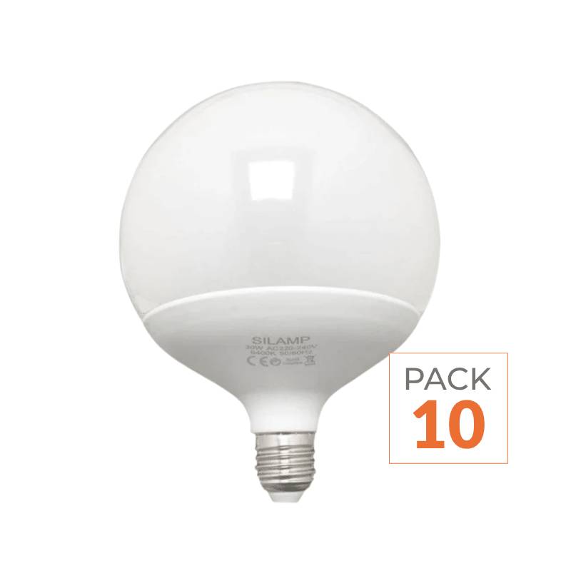 Ampoule LED E27 18W 220V G95 300° - Pack de 10 - Blanc Neutre 4000K - 5500K - SILAMP-0