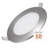 Downlight Dalle LED Extra Plate Ronde ALU 6W - Pack de 10 - Blanc Neutre 4000K - 5500K - SILAMP