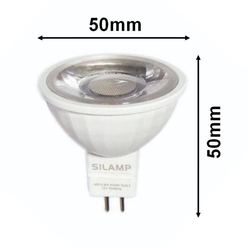 Ampoule LED GU5.3 / MR16 12V 8W SMD 80° - Blanc Froid 6000K - 8000K - SILAMP-1