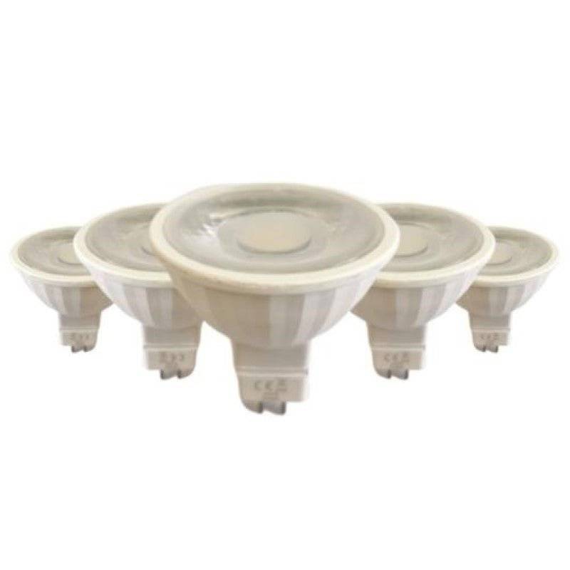 Pack de 5 - Ampoule LED GU5.3 / MR16 12V 8W SMD 80° - Blanc Chaud 2300K - 3500K - SILAMP-2