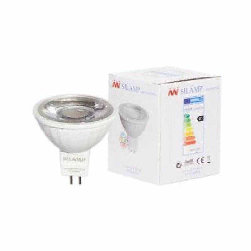 Pack de 5 - Ampoule LED GU5.3 / MR16 12V 8W SMD 80° - Blanc Chaud 2300K - 3500K - SILAMP-3