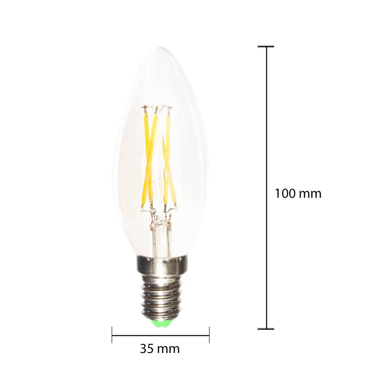 Ampoule LED E14 Filament 6W 220V C35 COB 360° - Blanc Neutre 4000K - 5500K - SILAMP-2