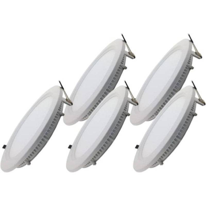 Pack de 5 - Spot LED Extra Plat Rond 24W Blanc - Blanc Froid 6000K - 8000K - SILAMP-1