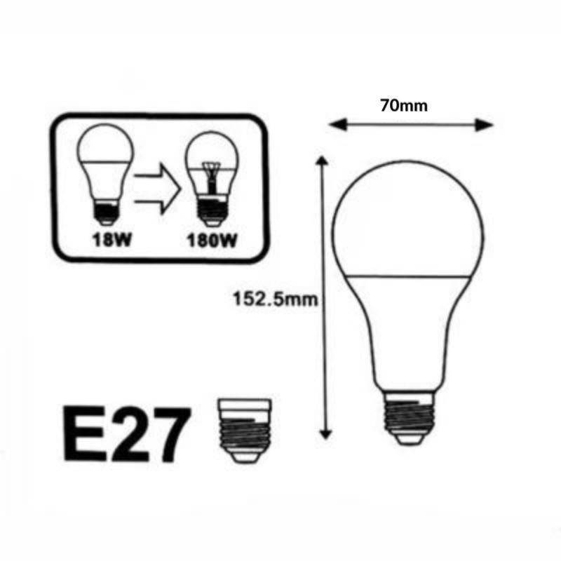 Pack de 10 - Ampoule LED E27 18W 220V A70 - Blanc Neutre 4000K - 5500K - SILAMP-4