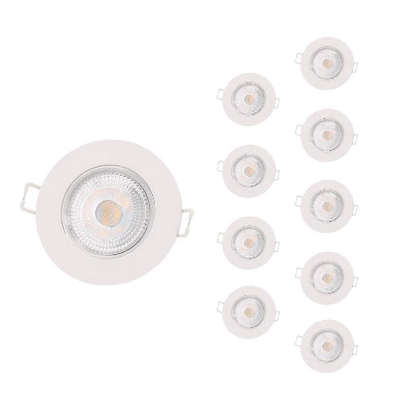 Pack de 10 - Spot LED Encastrable Étanche Rond 5W Blanc - Blanc Neutre 4000K - 5500K - SILAMP-3