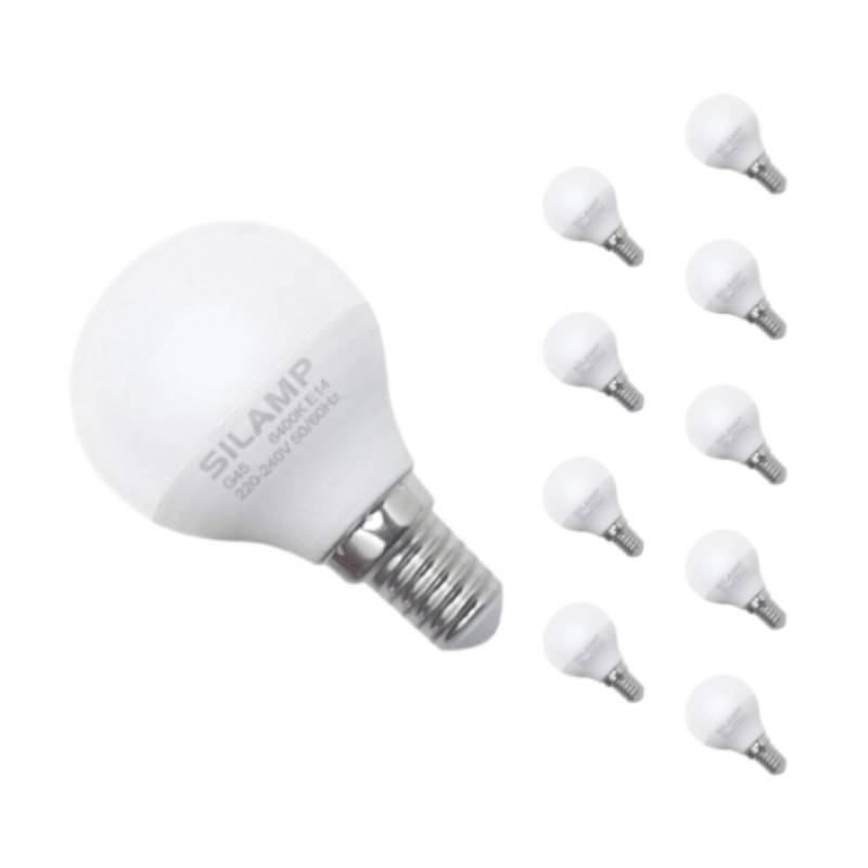 Pack de 10 - Ampoule LED E14 8W 220V G45 300° - Blanc Chaud 2300K - 3500K - SILAMP-2