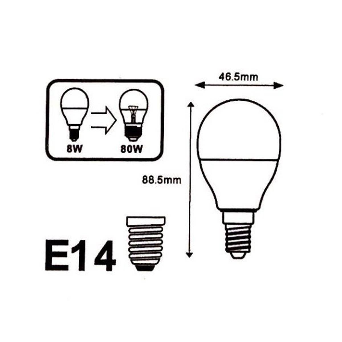 Pack de 10 - Ampoule LED E14 8W 220V G45 300° - Blanc Chaud 2300K - 3500K - SILAMP-3