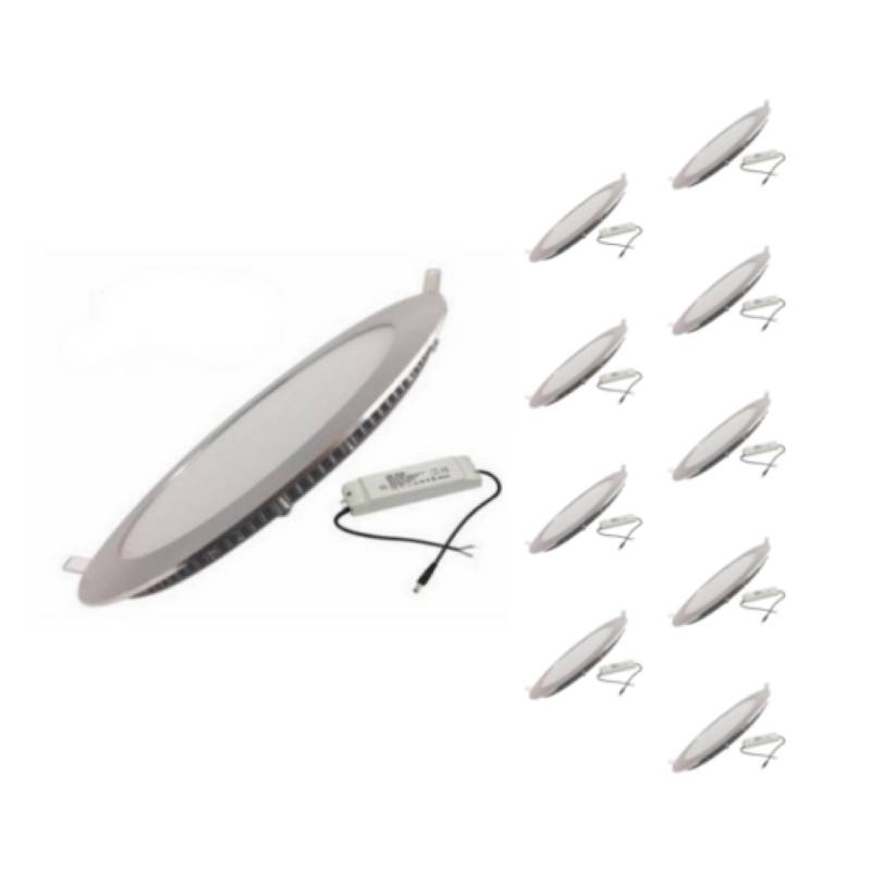 Spot LED Encastrable Rond 12W ALU - Pack de 10 - Blanc Neutre 4000K - 5500K - SILAMP-2