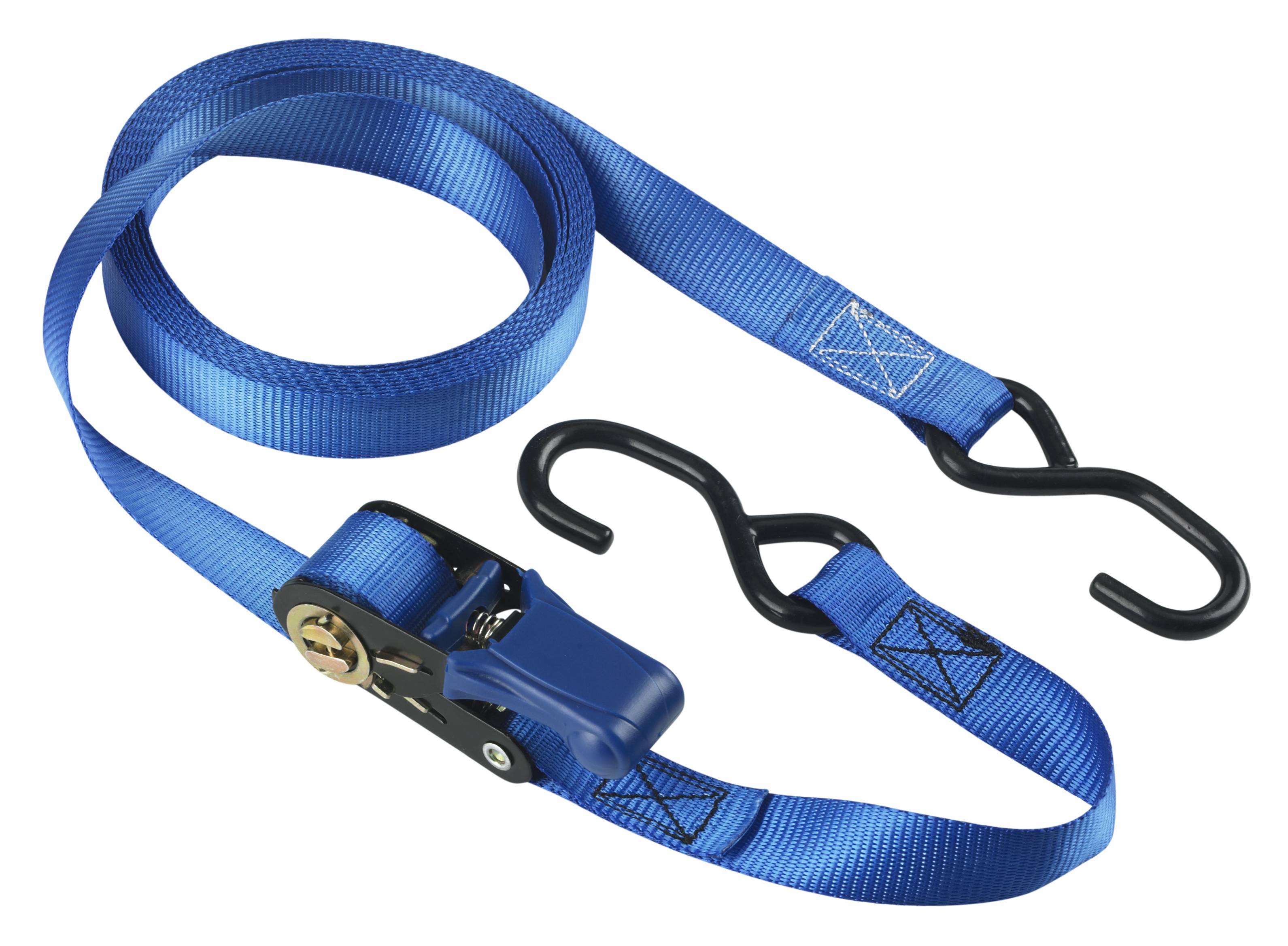 Master Lock 4366EURDAT Sangle d'Arrimage avec Crochets et Cliquet, Bleu, 5m x 25mm Sangle-0