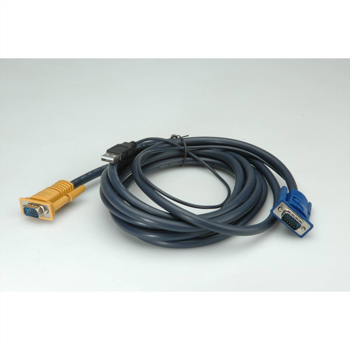 Value KVM Câble adaptateur [1x VGA mâle - 1x VGA mâle, USB 2.0 type A mâle] 3.00 m gris-1