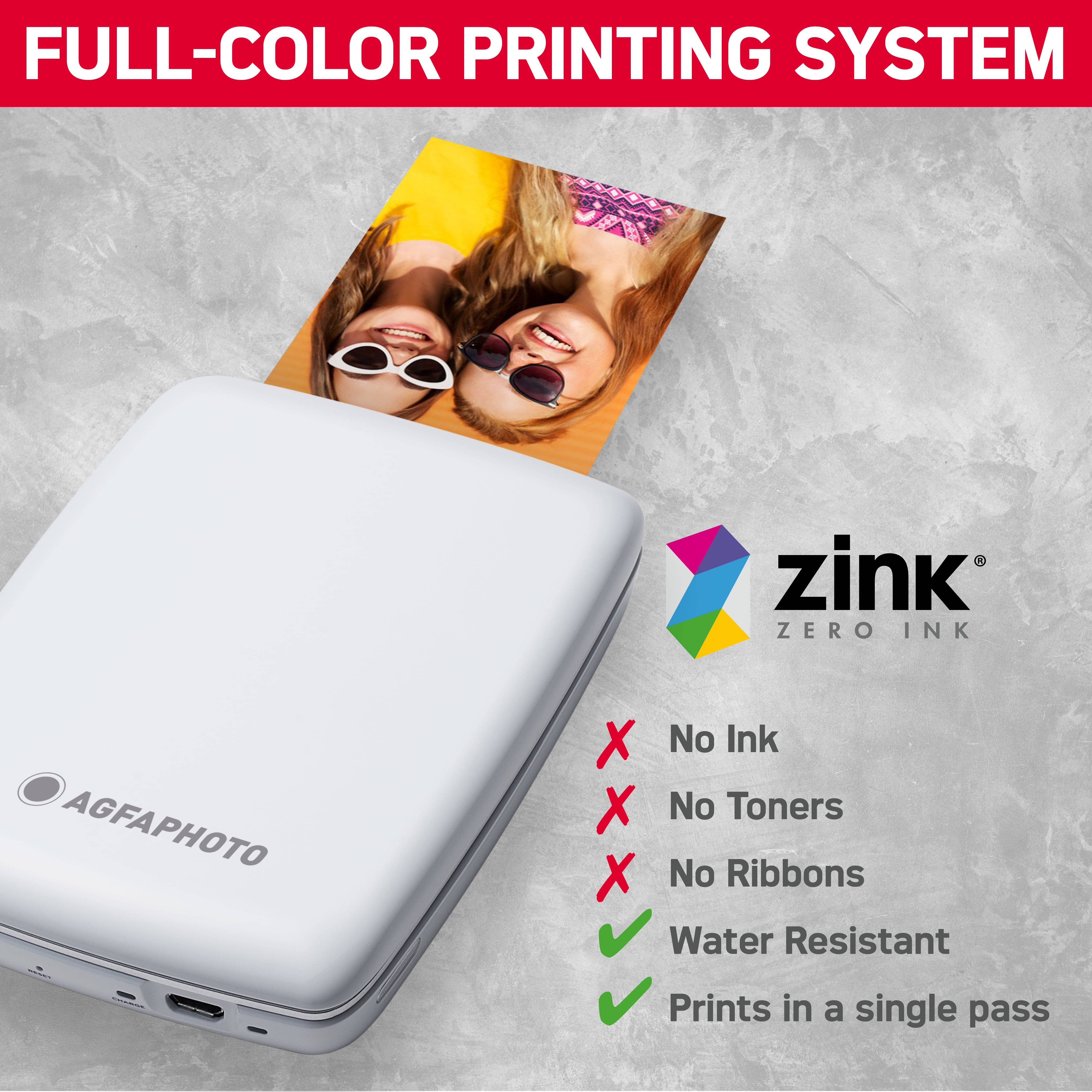 AGFA PHOTO Mini P.2 - Imprimante Portable Zink pour Photos Instantanées, Format 5x7,6 cm, Connexion Bluetooth, Compatib-3