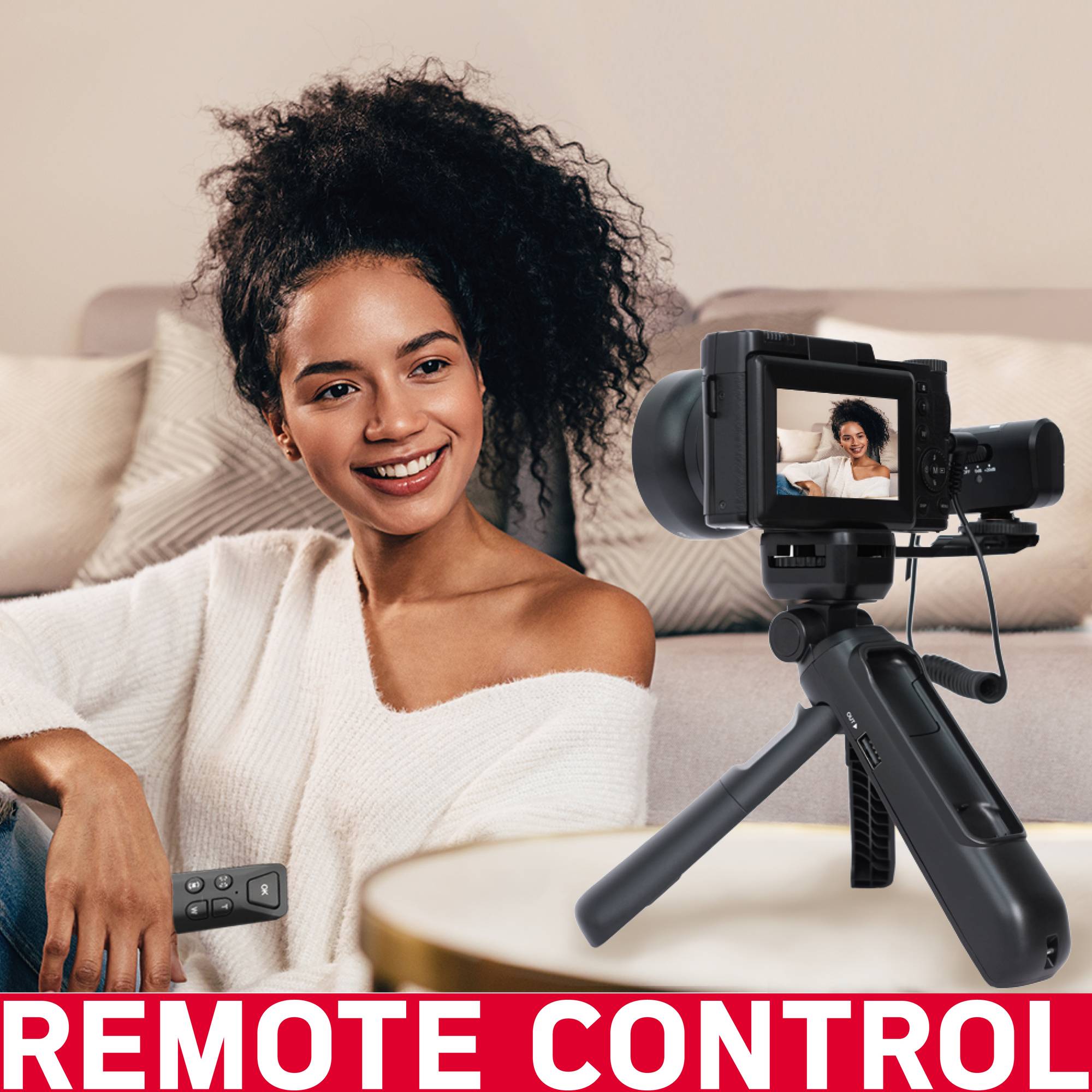 AGFAPHOTO Realishot VLG-4K Kit Vlogging - Caméra 24MP, Vidéo 4K, Ecran LCD 3'', Zoom Numérique 16X, Capteur CMOS, Batte-4