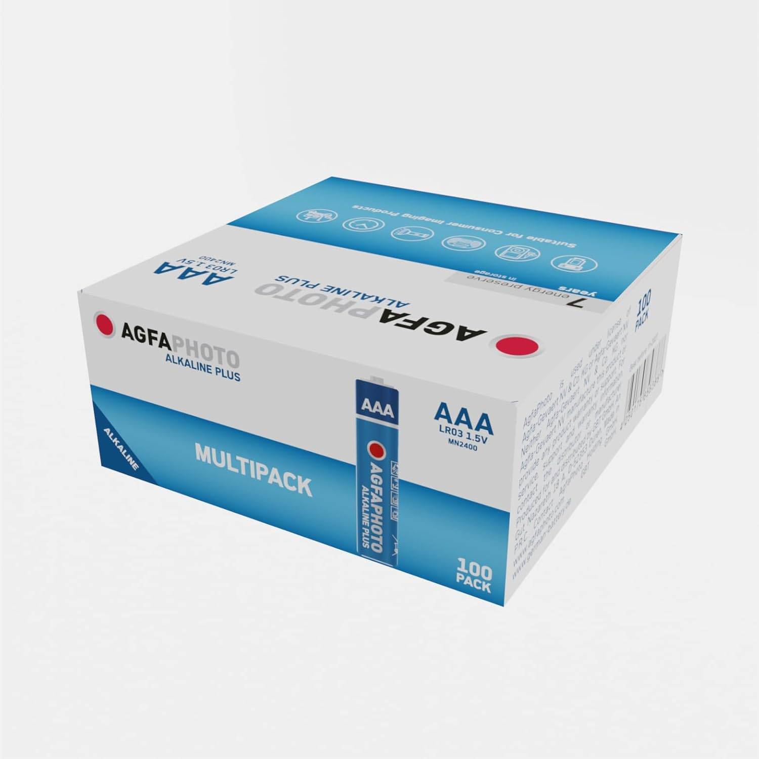 AGFAPHOTO Piles AAA Alcalines PLUS LR03 (1,5V, Lot de 100) – Longue Durée de Vie – Idéales pour Télécommandes, Jouets,-4