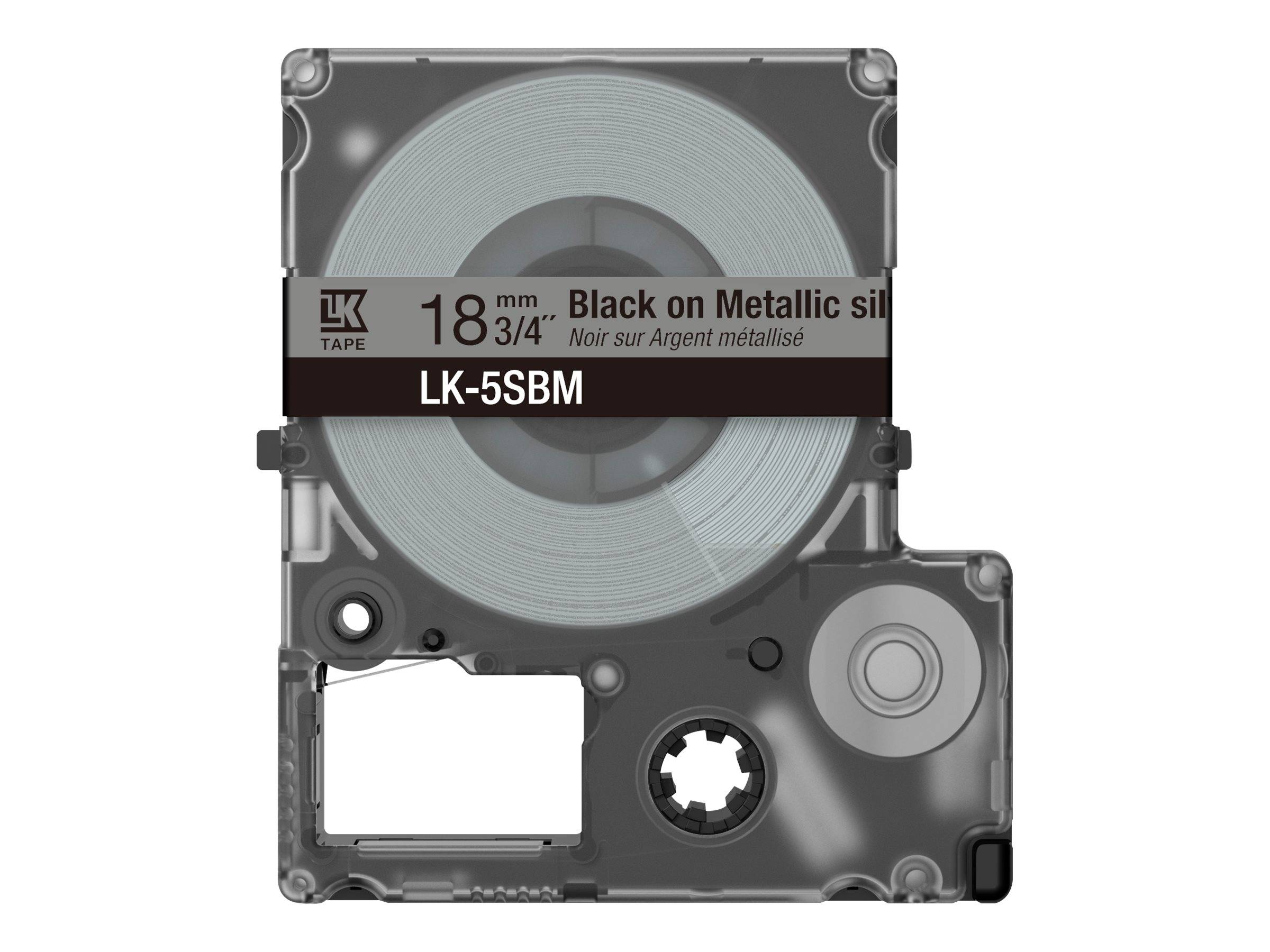 EPSON Metallic Tape Silver/Black 18mm 9m LK-5SBM-0