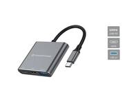 Conceptronic DONN18G, Avec fil, USB 3.2 Gen 1 (3.1 Gen 1) Type-C, 100 W, Gris, 5 Gbit/s, 4K Ultra HD-1