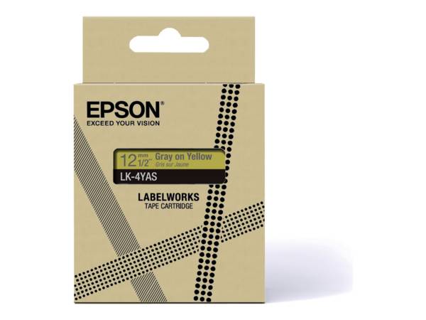 EPSON Colour Tape Yellow/Grey 12mm 8m LK-4YAS