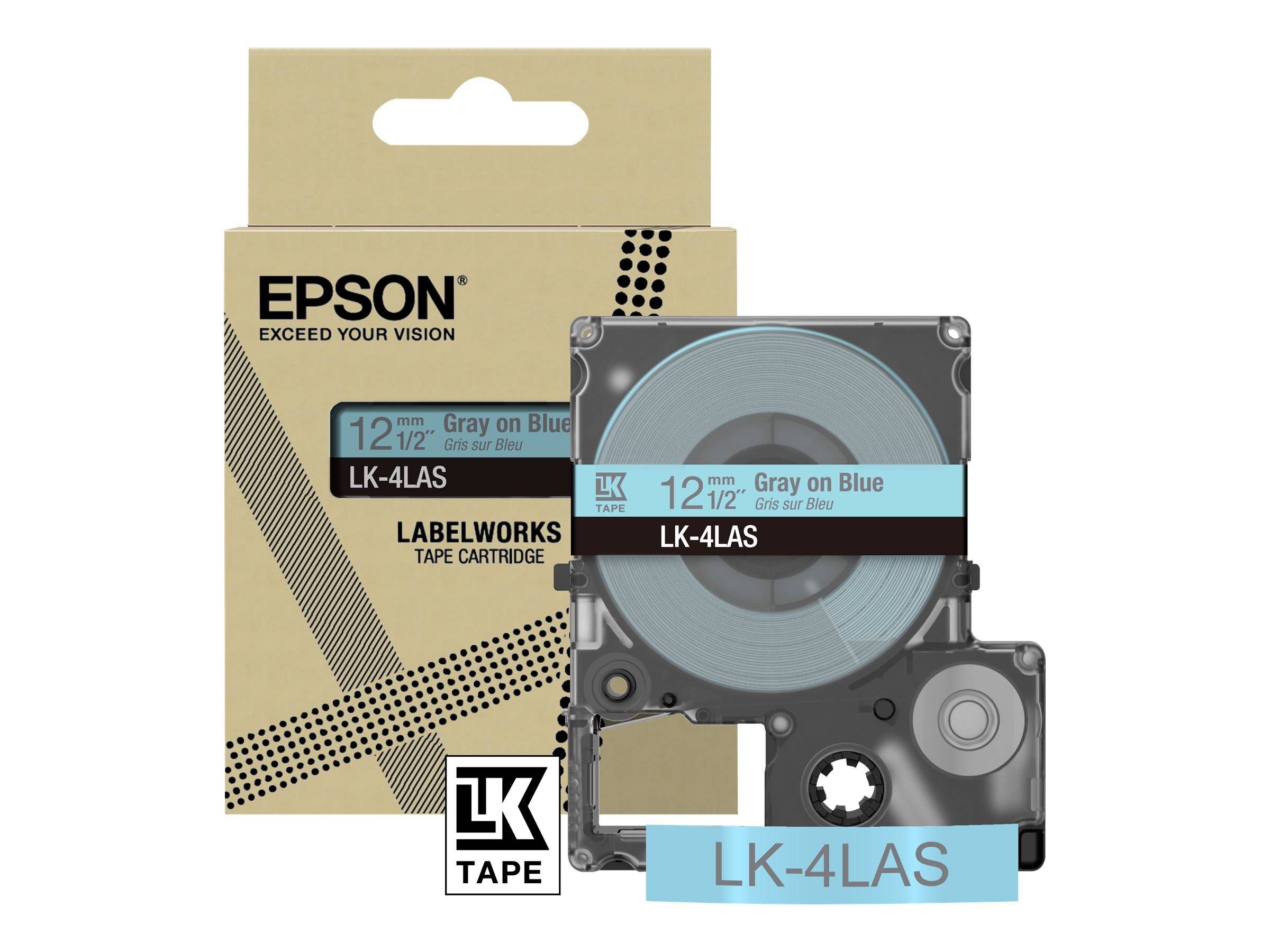 EPSON Colour Tape Blue/Grey 12mm 8m LK-4LAS-2