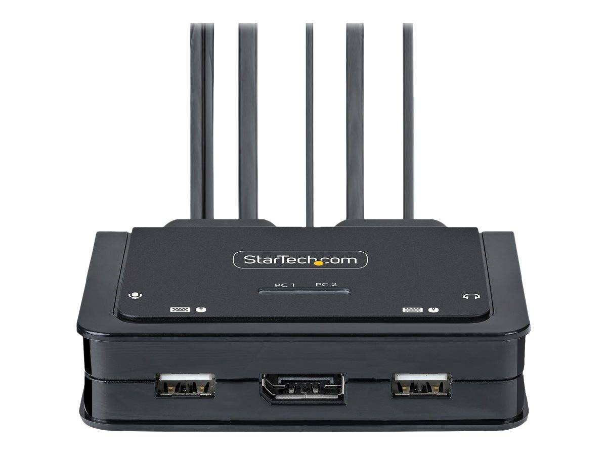 2-Port Hybrid Cable KVM Switch 4K DP-3