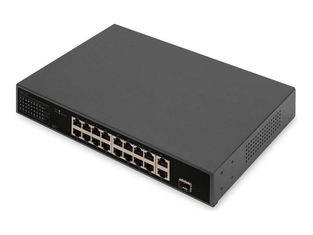 Switch réseau Digitus DN-95355 16 ports 10 / 100 MBit/s fonction PoE-1