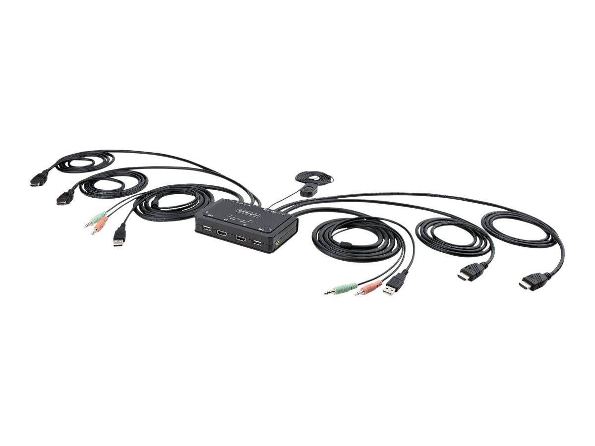 2-Port Dual-Monitor Cable KVM Switch-0
