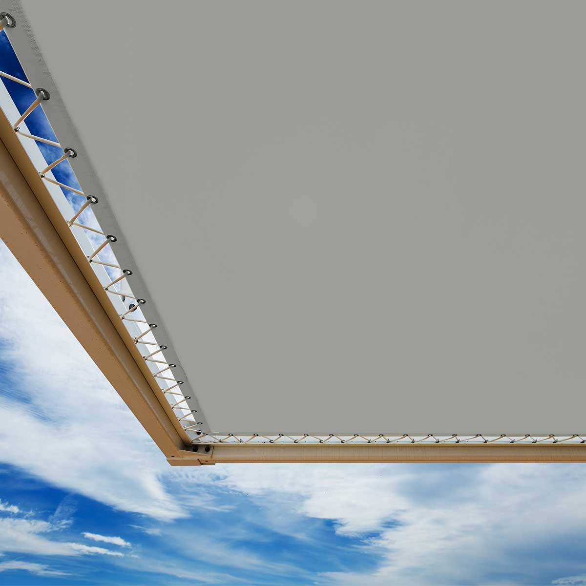 Toile Pergola Grise 5x6 m - garantie 10 ans Tecplast xp640pr - Made in France-1