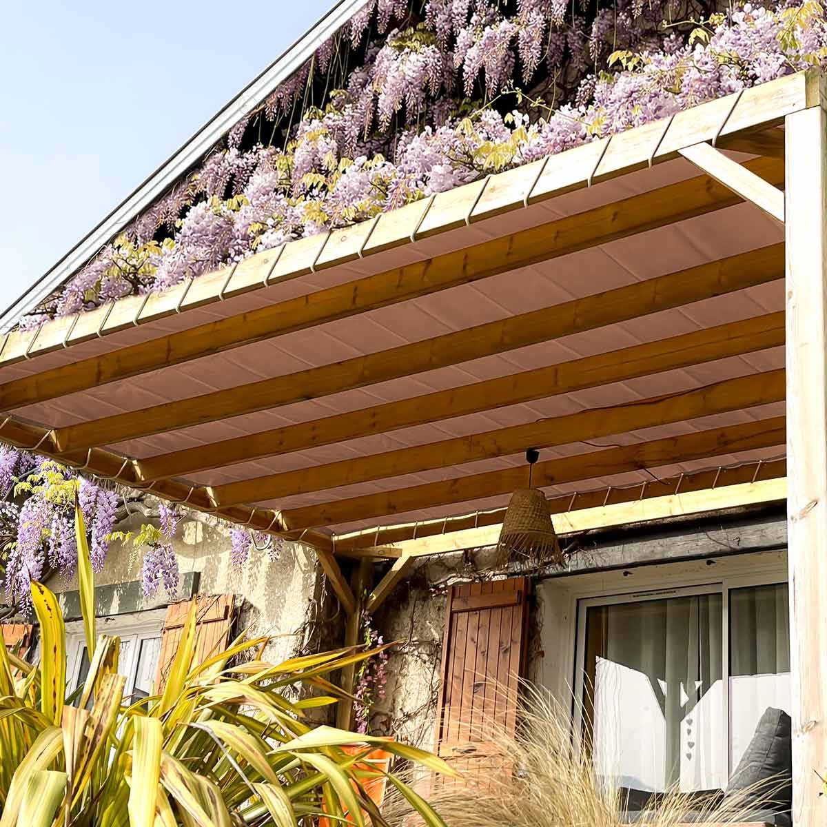 Toile pergola Tecplast lp640pr 5x6 m - taupe - garantie 8 ans-0