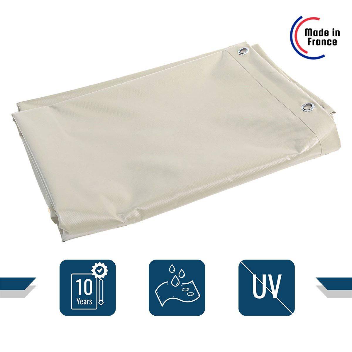 Bâche pour Carport Ivoire 2x2.5 m xp640cp - garantie 10 ans - Made in France-3