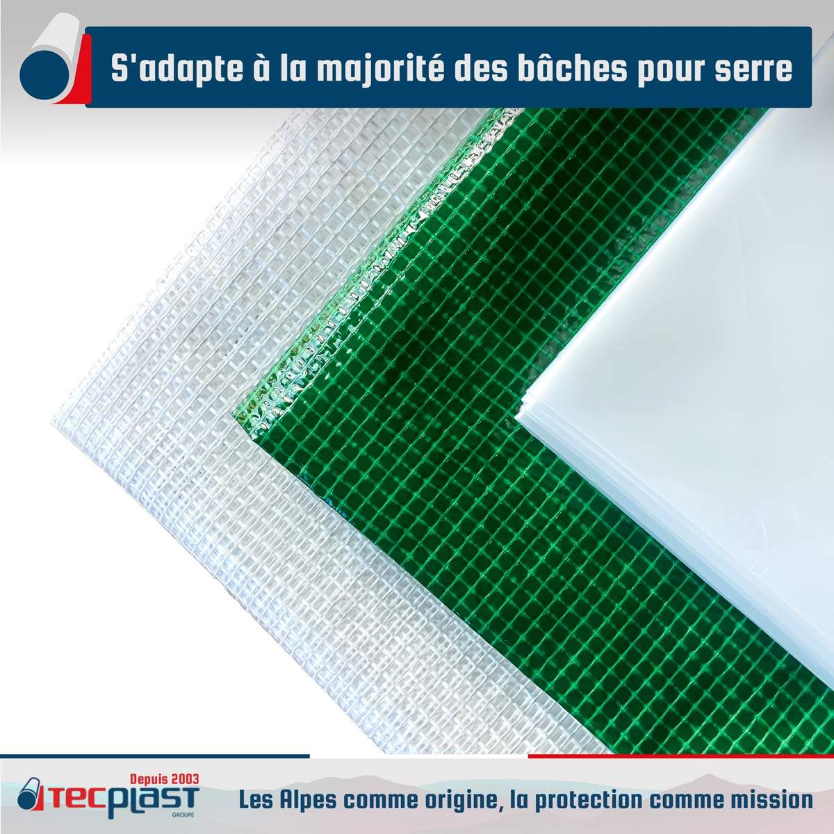 Lot de 40 clips pour serre Tecplast 30cp 35mm x 30mm - gris - haute qualité-4