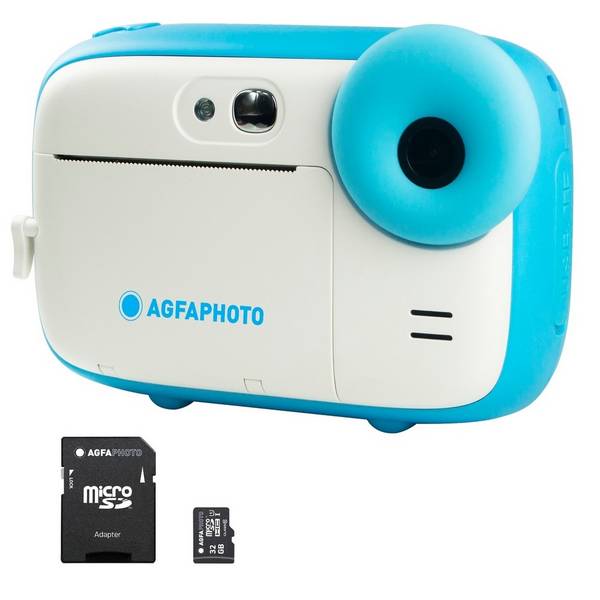 AGFAPHOTO Pack Realikids Instant Cam + 1 carte Micro SD 32GB - Appareil Photo Instantané Enfant, Ecran LCD 2,4', Batter