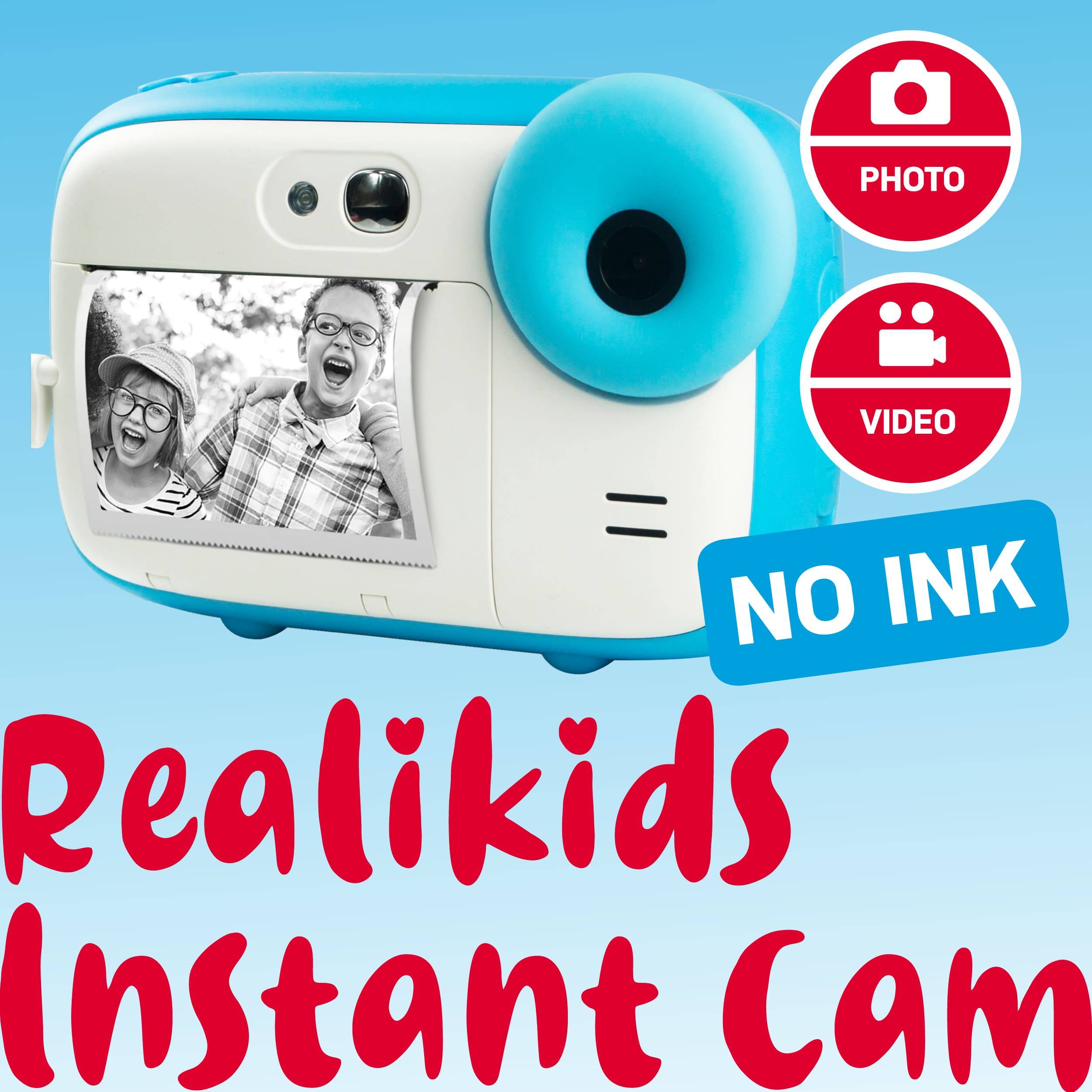 AGFAPHOTO Pack Realikids Instant Cam + 1 carte Micro SD 32GB + 3 rouleaux Papier Thermique ATP3WH - Appareil Photo Inst-1