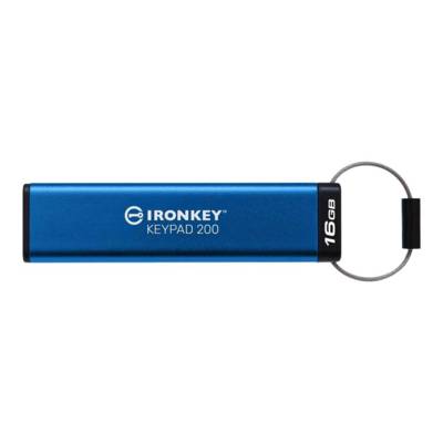 KINGSTON 16Go IronKey Keypad 200 FIPS 140-3 Lvl 3 Pending AES-256 Encrypted-0