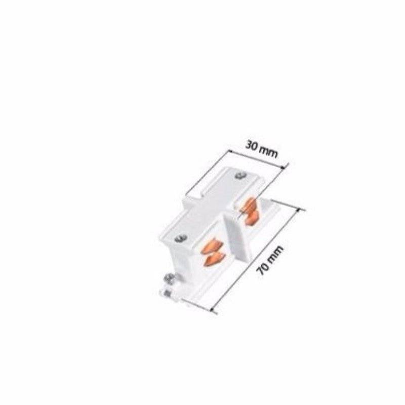Connecteur Droit Rail Triphasé BLANC - SILAMP-1