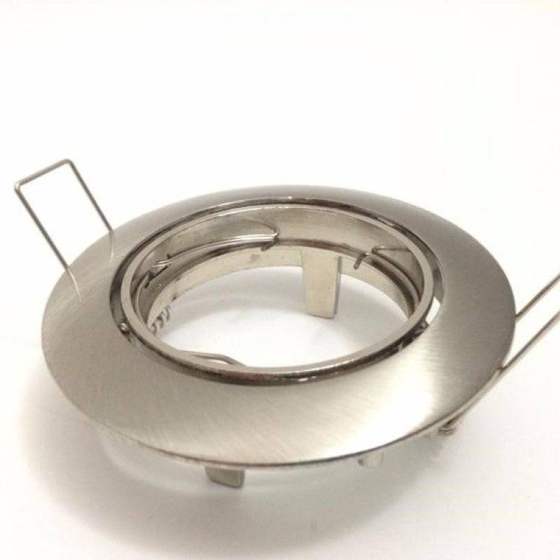 Support Spot Encastrable GU10 LED Orientable Rond INOX - Pack de 10 - SILAMP-1
