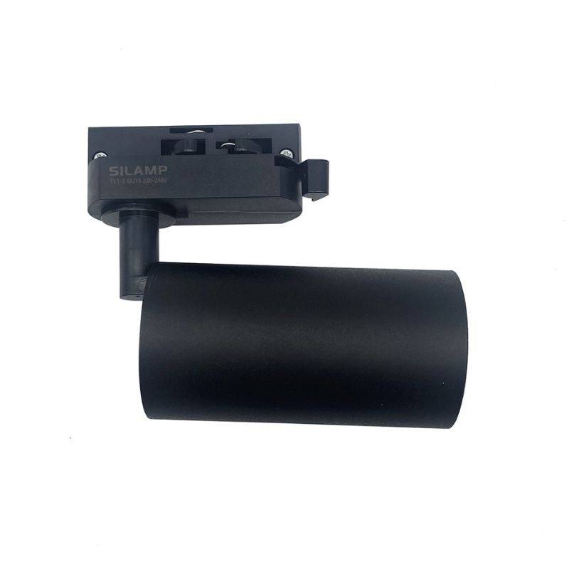 Spot LED sur rail 80° Monophasé NOIR pour ampoule GU10 - SILAMP-4