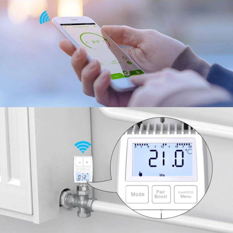 Tête Thermostatique Connectée ZigBee Universelle avec Ecran LCD - SILAMP-3
