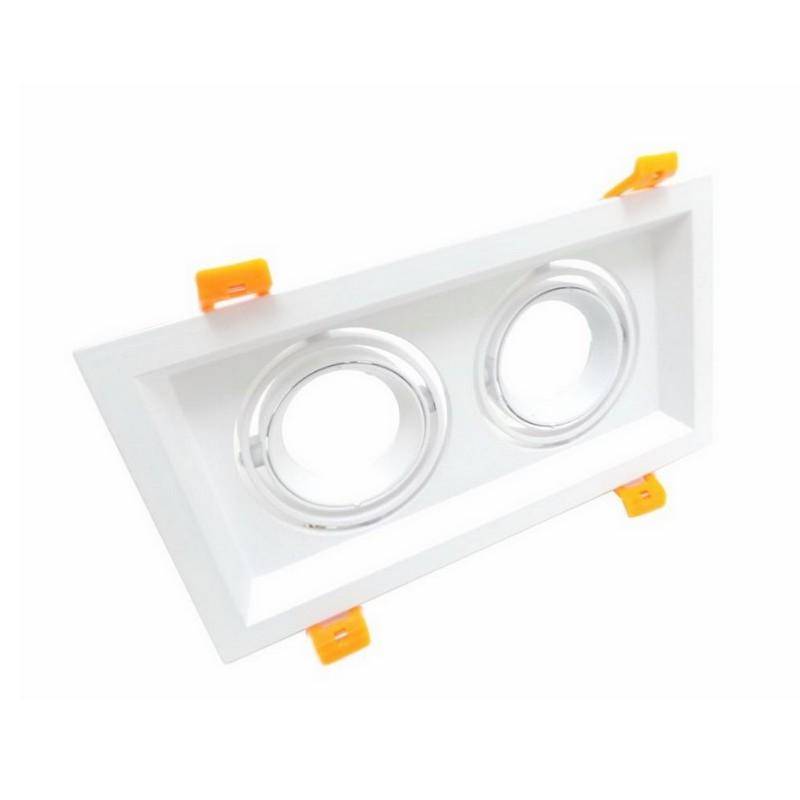 Support Spot GU10 LED Encastrable Double Projecteur - SILAMP-0