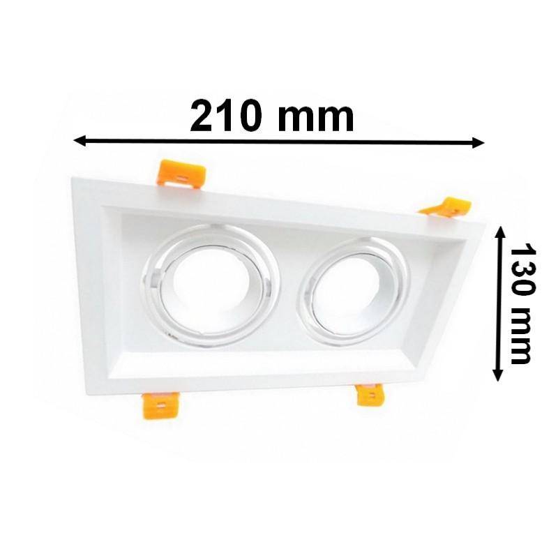 Support Spot GU10 LED Encastrable Double Projecteur - SILAMP-1