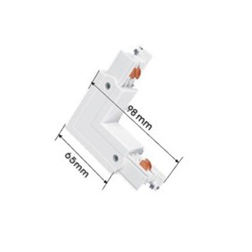 Connecteur LED d'Angle 90° pour Rail Triphasé BLANC - SILAMP-2