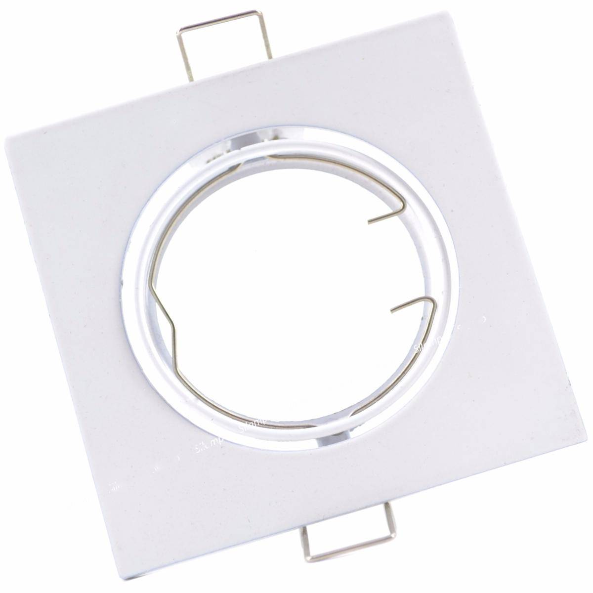 Support Spot Encastrable GU10 LED Orientable Carré BLANC - SILAMP-0
