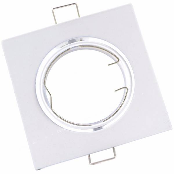 Support Spot Encastrable GU10 LED Orientable Carré BLANC - SILAMP