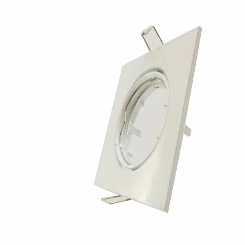 Support Spot Encastrable GU10 LED Orientable Carré BLANC - SILAMP-1