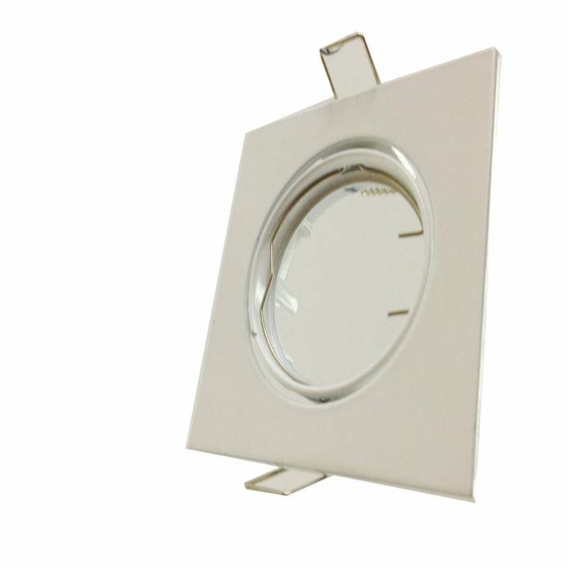 Support Spot Encastrable GU10 LED Orientable Carré BLANC - SILAMP-3