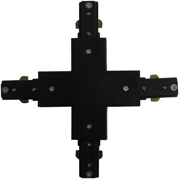 Connecteur LED en X pour Rail Monophasé NOIR - SILAMP