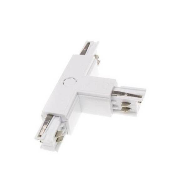 Connecteur LED en T pour Rail Triphasé Blanc - SILAMP