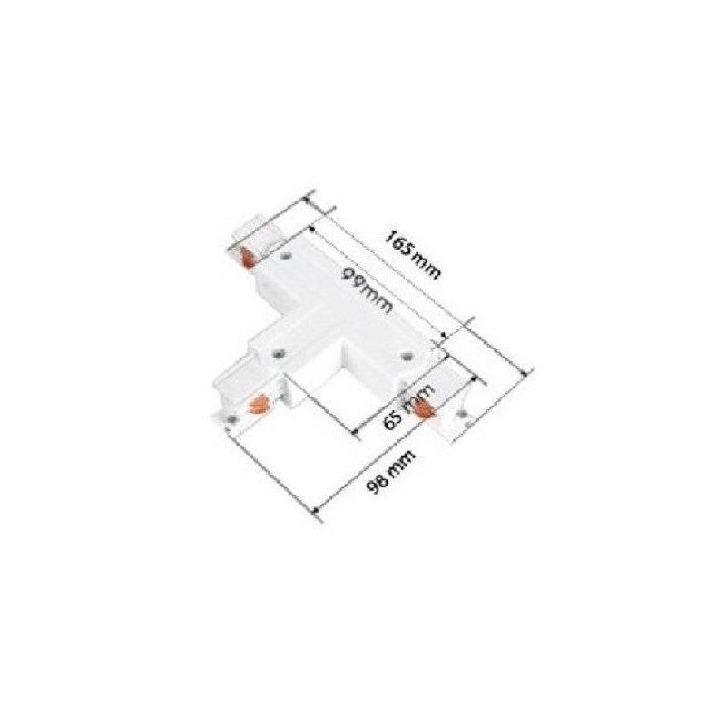 Connecteur LED en T pour Rail Triphasé Blanc - SILAMP-2