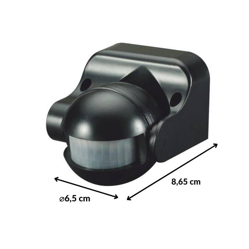 Détecteur de Mouvement Infrarouge Noir 180° IP44 - SILAMP-1
