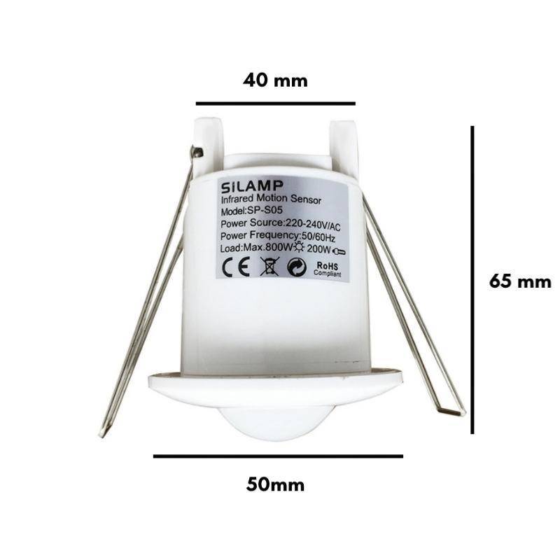 Détecteur de Mouvement Encastrable 6m 360° 220V Ø50mm - SILAMP-1