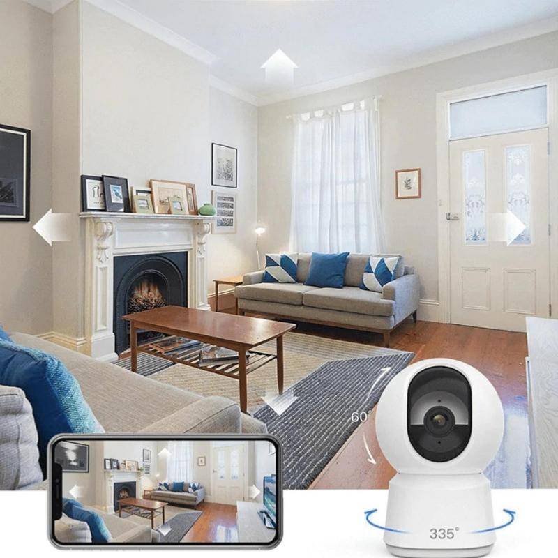 Caméra de Surveillance Intérieure Connectée WiFi Ronde 360° 1080p - SILAMP-1